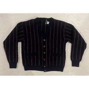 Vintage Neiman Marcus Cardigan New Wool Button Up Youth XL 3D Knit Sweater